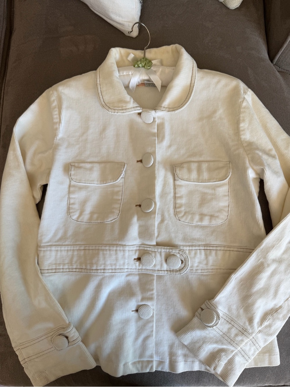 Tulle Cream Button-Front Blazer Jacket